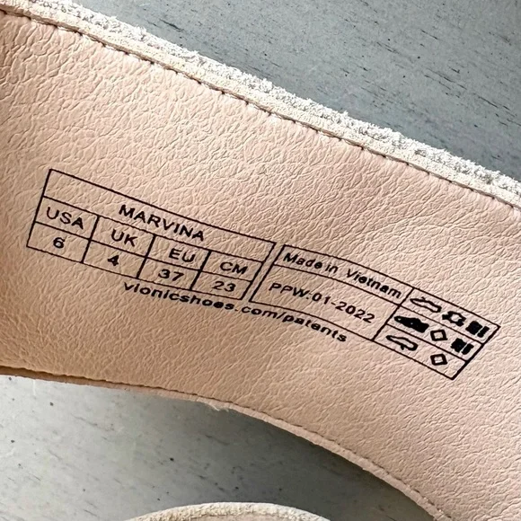 Vionic Marvina Leather Beige Comfort Arch Support Flip-Flop Sandal Women 6 Tan - Picture 10 of 13